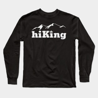 Minimal Hiking Mountains Print Long Sleeve T-Shirt